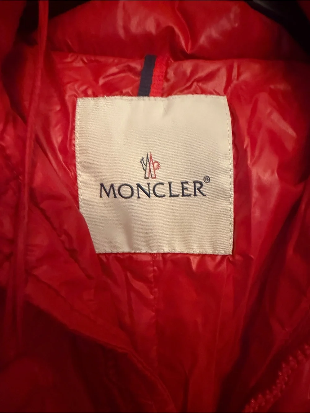 Moncler Kids Red Puffer Coat with Fur-Trim Hood
